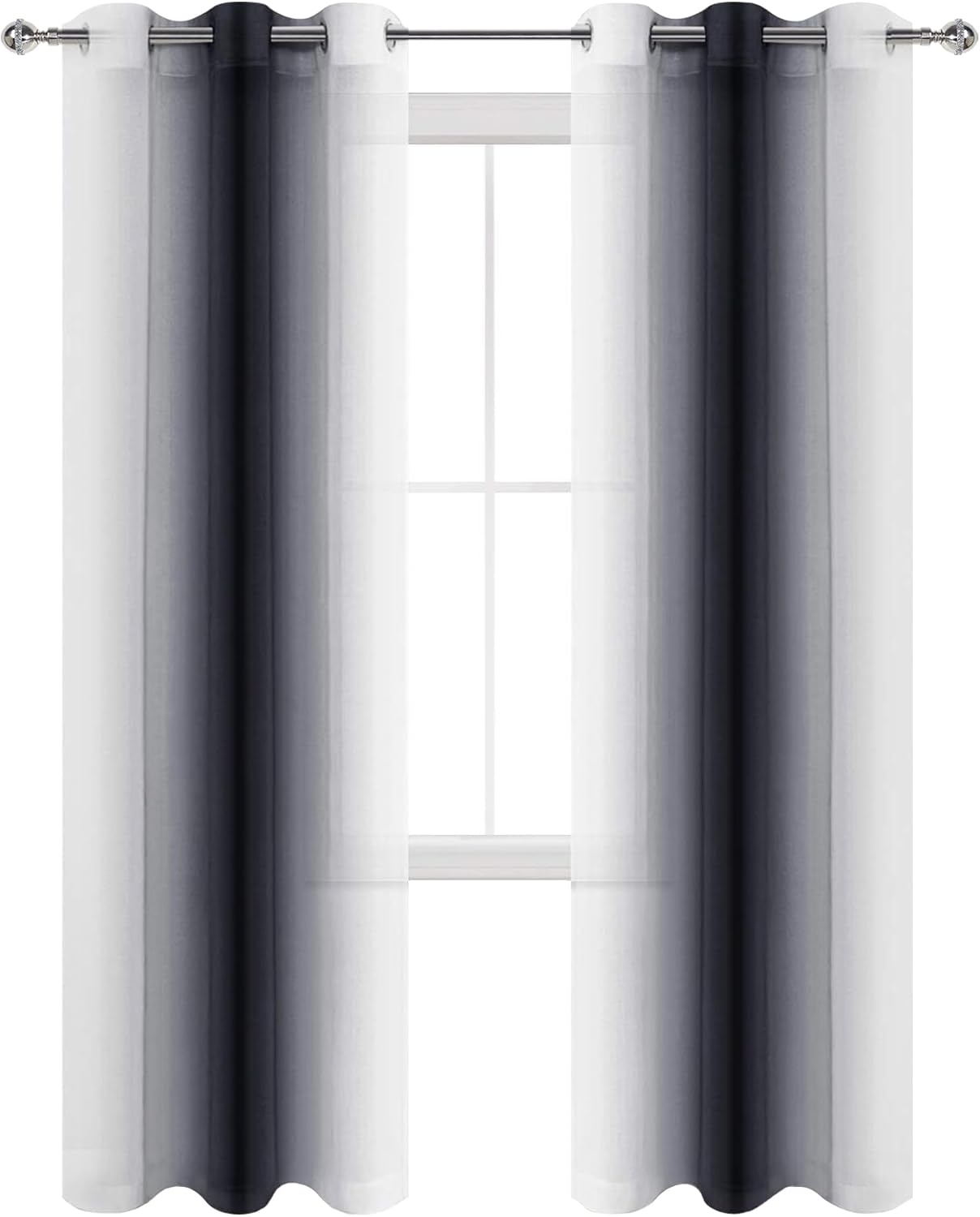 Hiasan Ombre Cortinas transparentes para sala de estar  Cortinas de gasa de lino sintético