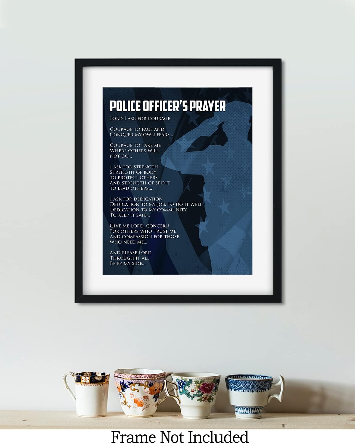 Arte de pared de oración de policía, impresiones de aplicación de la ley, regalos de oficial de policía, graduación de la academia de policía,
