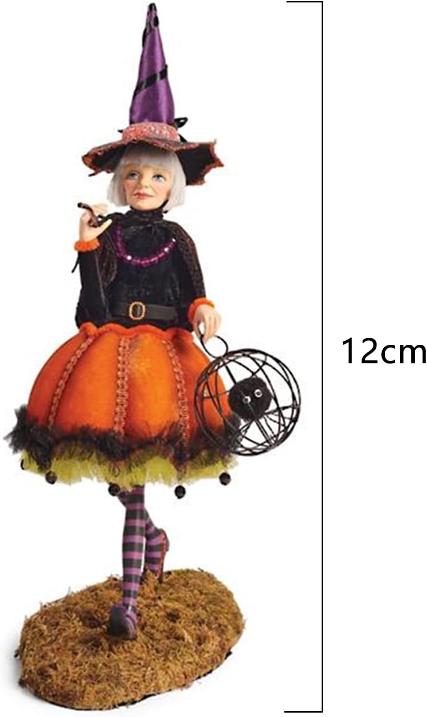 Lsotier Adorno de estatua de muñeca de bruja de Halloween, encantadoras muñecas de escritorio para Halloween, decoración de oficina en casa, regalo,