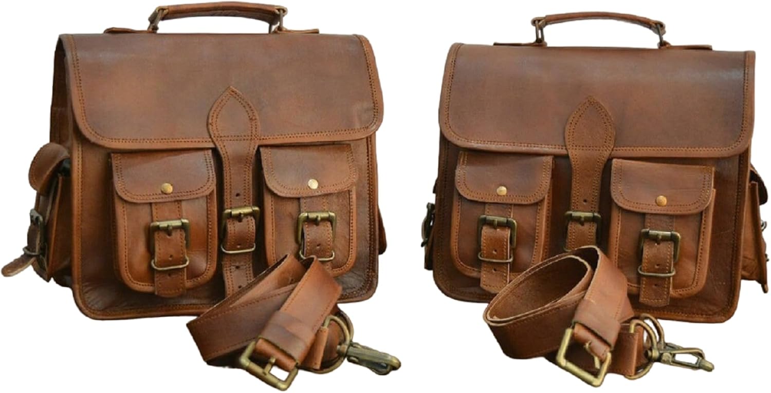 Bolsas de cuero para bicicleta, bolsa de herramientas de motocicleta, bolsa de herramientas marrón para manillar Sissy bar bolsa de viaje alforjas