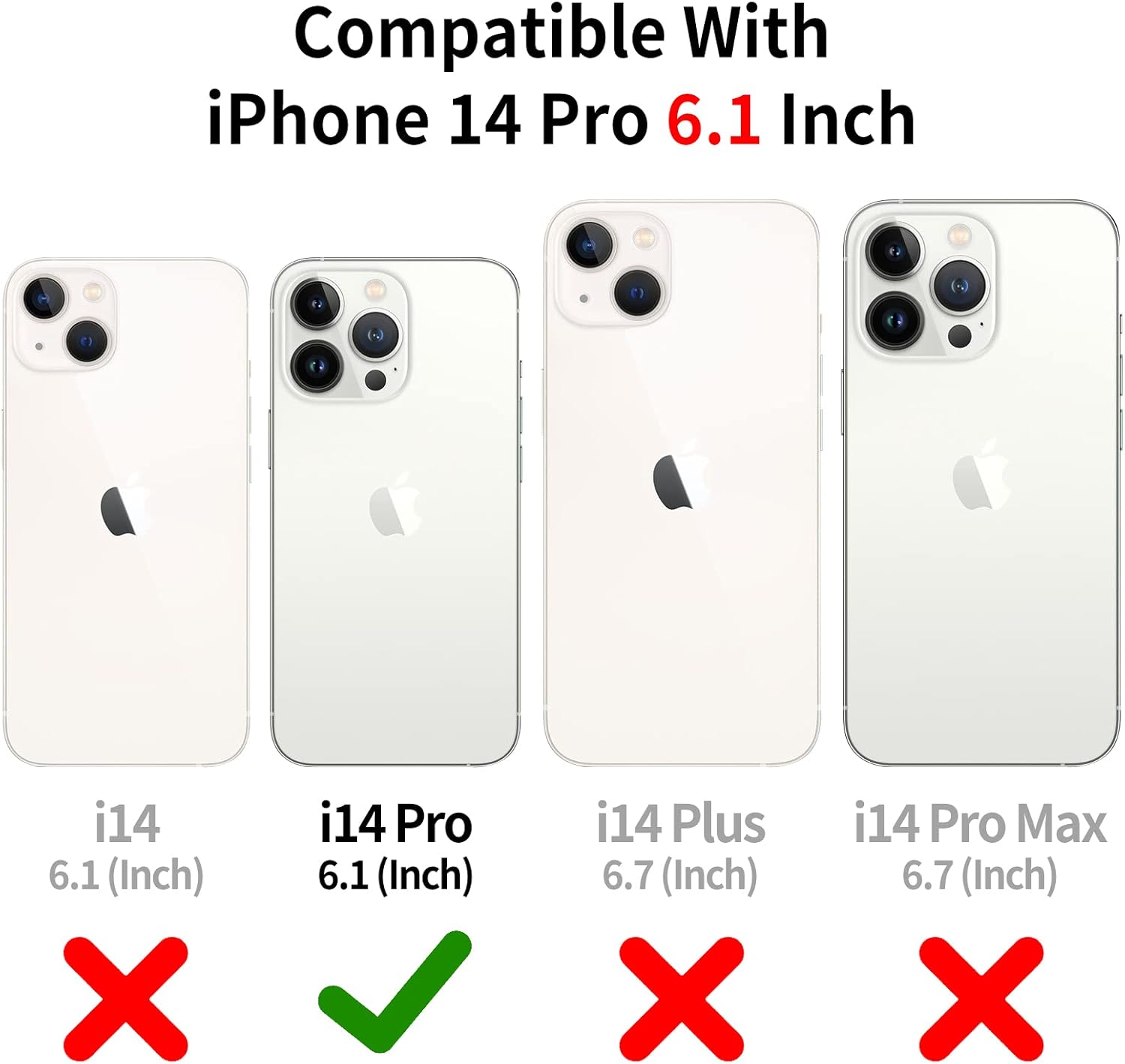 HianDier Funda para iPhone 14 Pro con tarjetero para mujeres y hombres, funda protectora de piel sintética con función atril, cierre magnético,