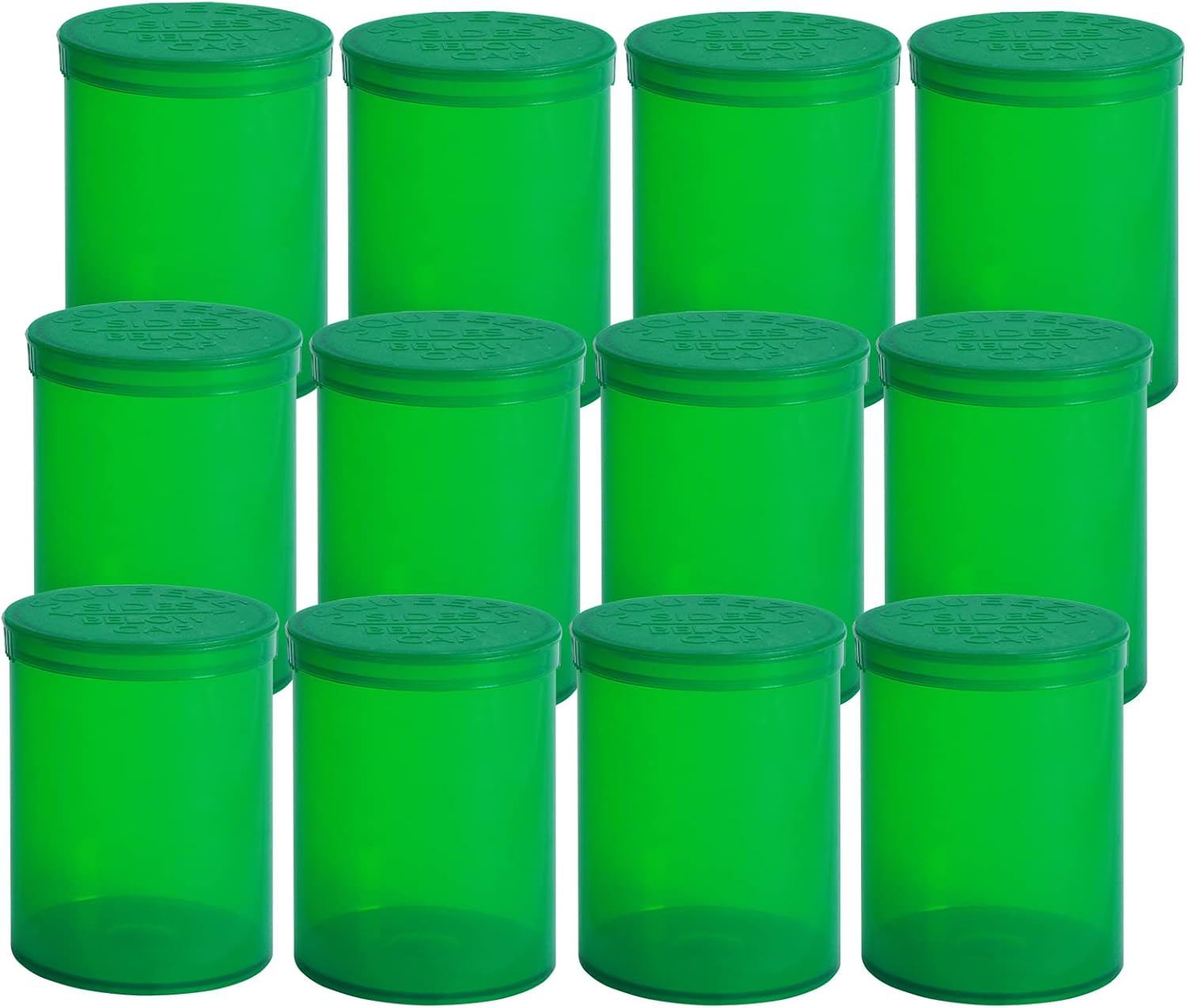 12 frascos vacíos de plástico con receta, botellas herméticas impermeables para píldoras con tapas superiores para juntas (30 dram, verde
