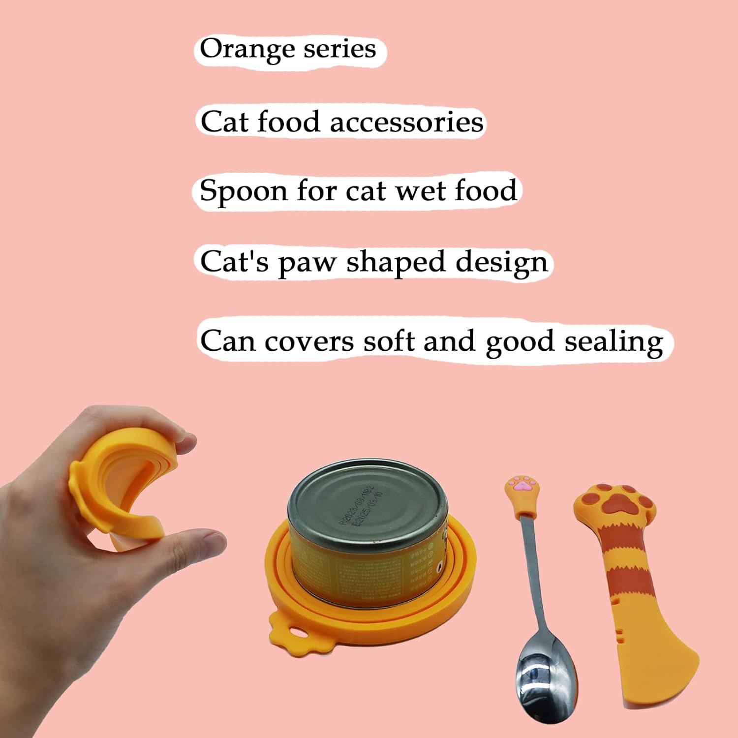 Cucharas y tapas de latas de comida para gatos  4 piezas  Abrelatas multifunción  Cubiertas de silicona para latas de alimentos para mascotas