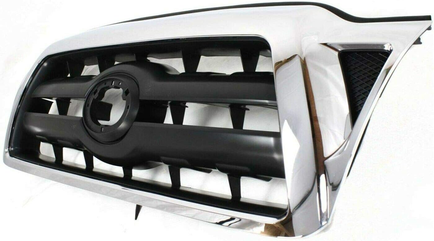 BRLUCKY – Rejilla negra con cromo envolvente de repuesto para Toyota Tacoma 2005-2008