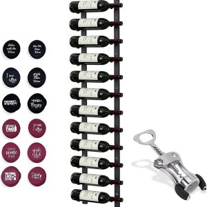 Generic RYB – Estante de vino montado en la pared para 12 botellas, estante de vino de metal montado en la pared, estante vertical para vino Generic RYB – Estante de vino montado en la pared para 12 botellas, estante de vino de metal montado en la pared, estante vertical para vino