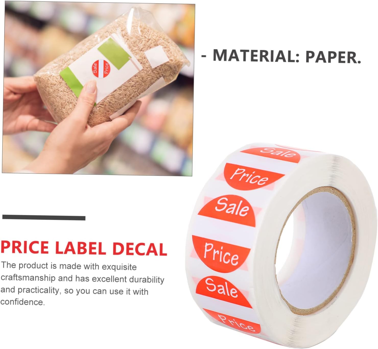SOLUSTRE 2 rollos de venta de etiquetas de cinta adhesivas adhesivas de garaje pegatinas de exhibición de etiquetas adhesivas para etiquetas de