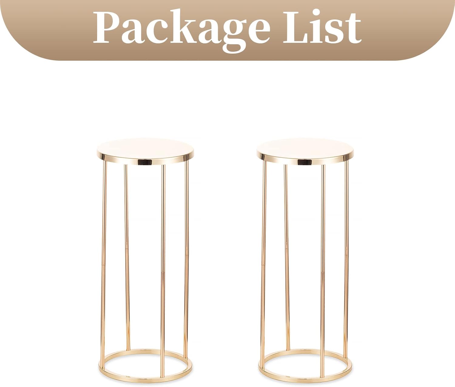 Sziqiqi Centros de mesa de boda de columna de metal dorado para mesas con platos, decoración de boda de 2 pies para ceremonia, arreglos geométricos