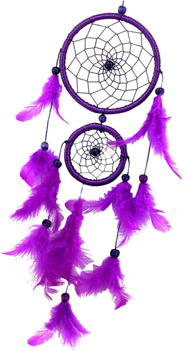 Garneck Atrapasueños 2 piezas de decoración colgante para el hogar, decoración colgante para el hogar, decoración morada, adorno colgante de