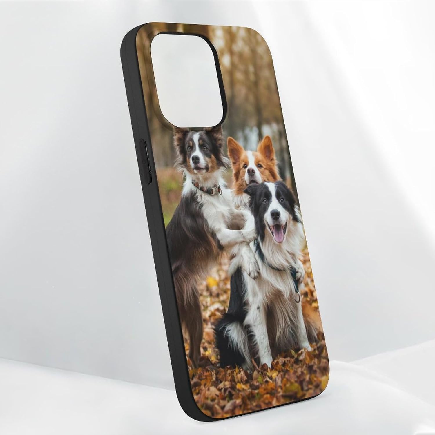 Funda compatible con iPhone 15 Pro Max con estampado de perro Border Collie a prueba de golpes, funda delgada de TPU para mujeres, hombres, niños y