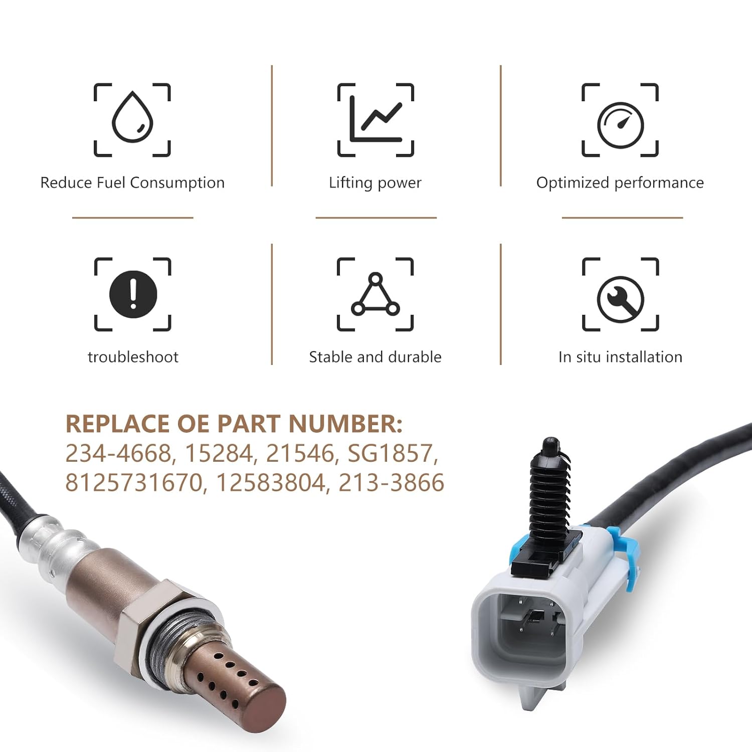 KERWINN 2 sensores de oxígeno O2 aguas arriba aguas abajo 234-4668 o2 sensor compatible con Cadillac Escalade Silverado GMC Sierra Yukon Pontiac