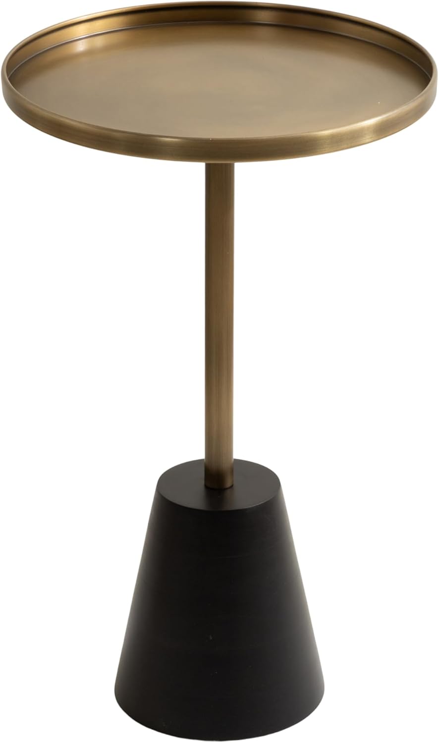 Kate and Laurel Tira – Moderno lado redondo para usar como mesita de noche de dormitorio o mesa de sala de estar, 14 x 14 x 24 pulgadas, latón y