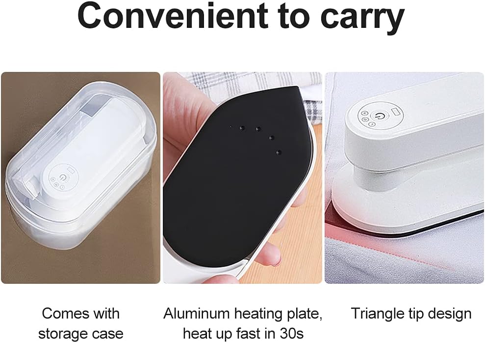 YALIYA Mini hierro eléctrico portátil inalámbrico Re capaz de hierro seco removedor de arrugas de retoque de planchado para el hogar viaje de