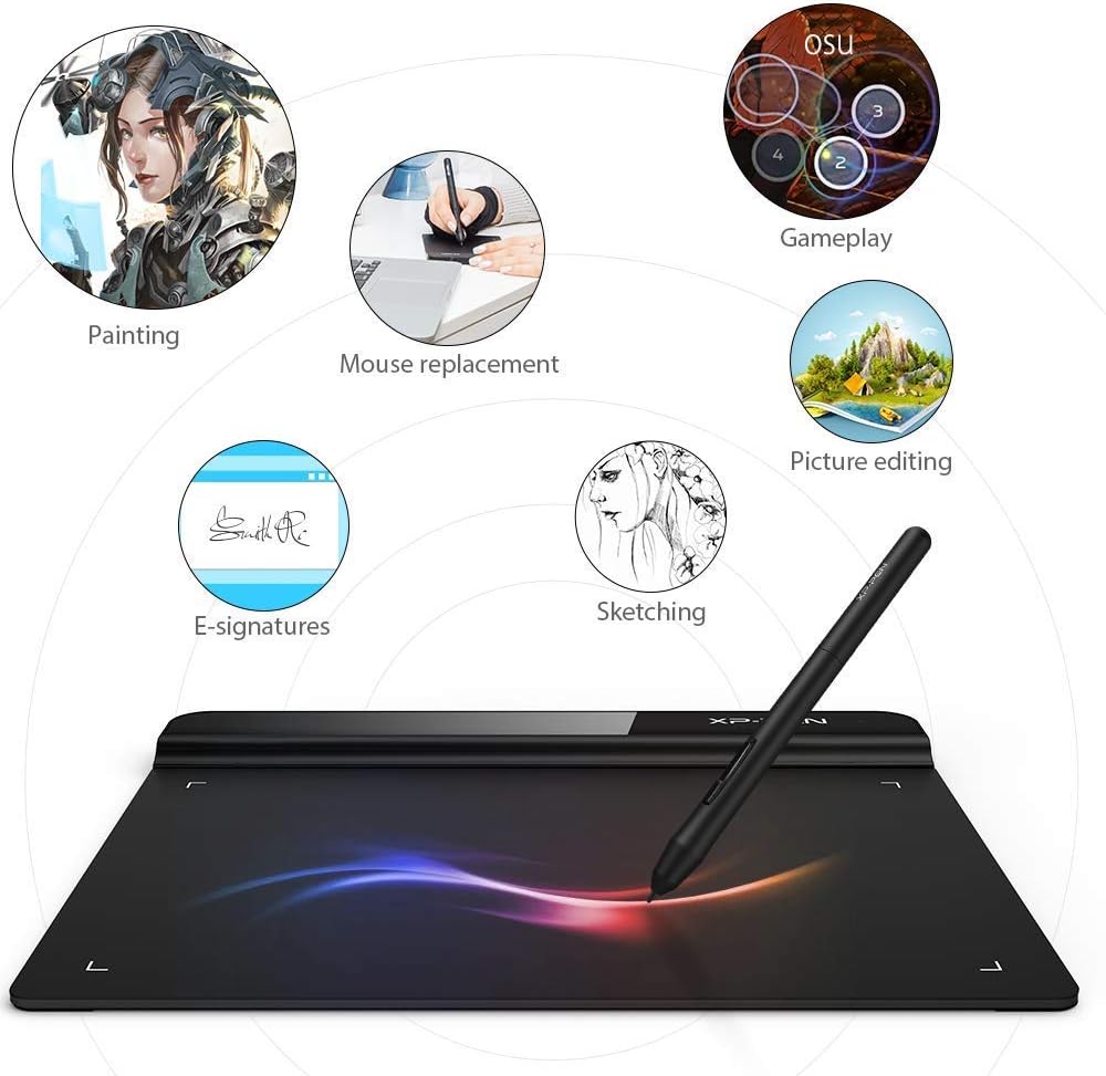XP-PEN StarG640 – Tableta gráfica digital de 6 x 4 pulgadas, tableta ultrafina con 8192 niveles de lápiz capacitivo sin batería, compatible con