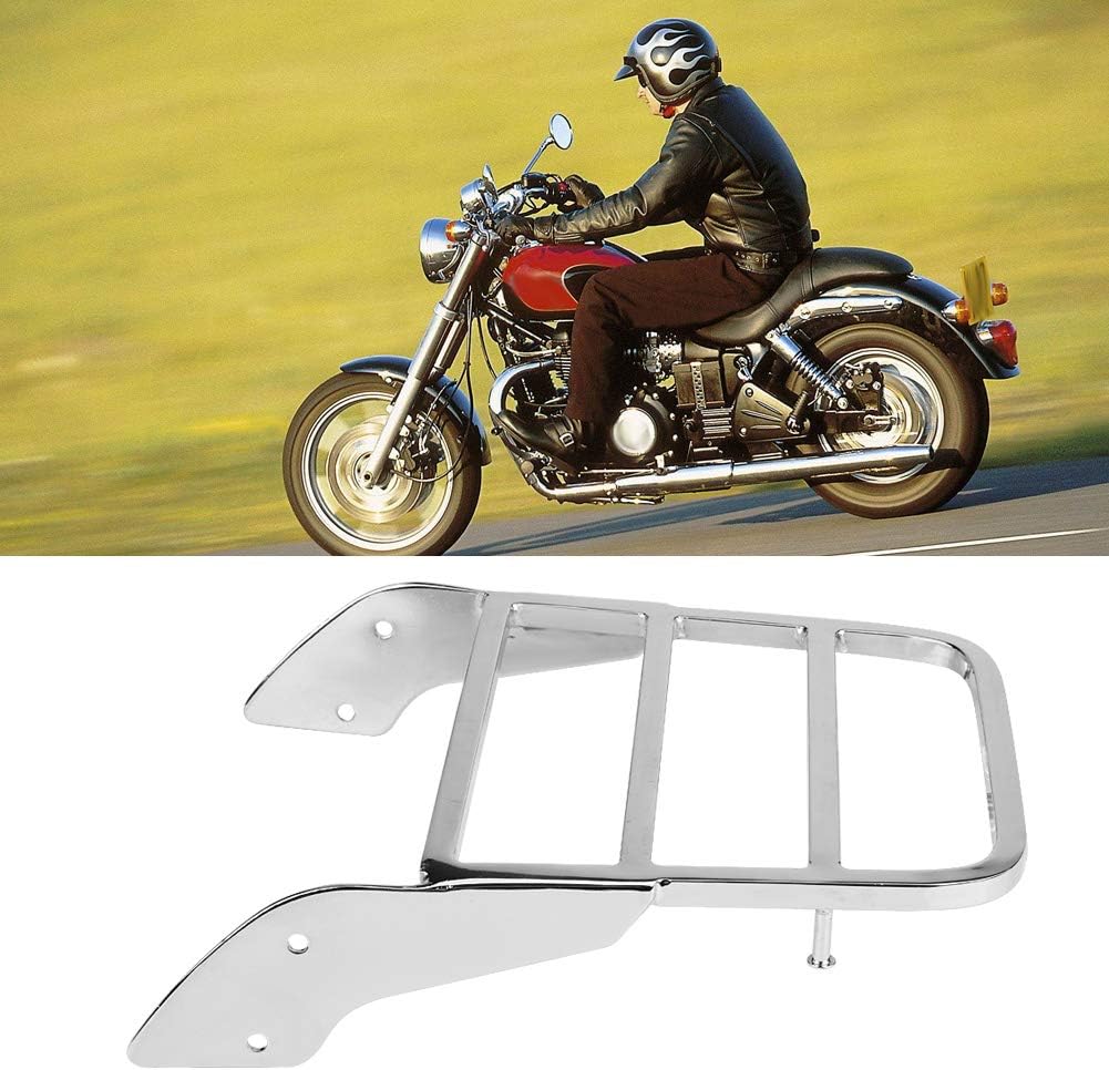 KIMISS Portaequipajes trasero, para motocicleta, barra Sissy Bar para Honda Shadow VT750 C2 1997-2003 (cromo plateado)