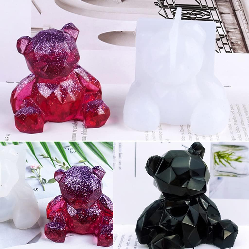 Molde de oso 3D para manualidades, adornos de resina epoxi, colgante colgante, decoración del hogar, molde de fundición, molde de silicona para