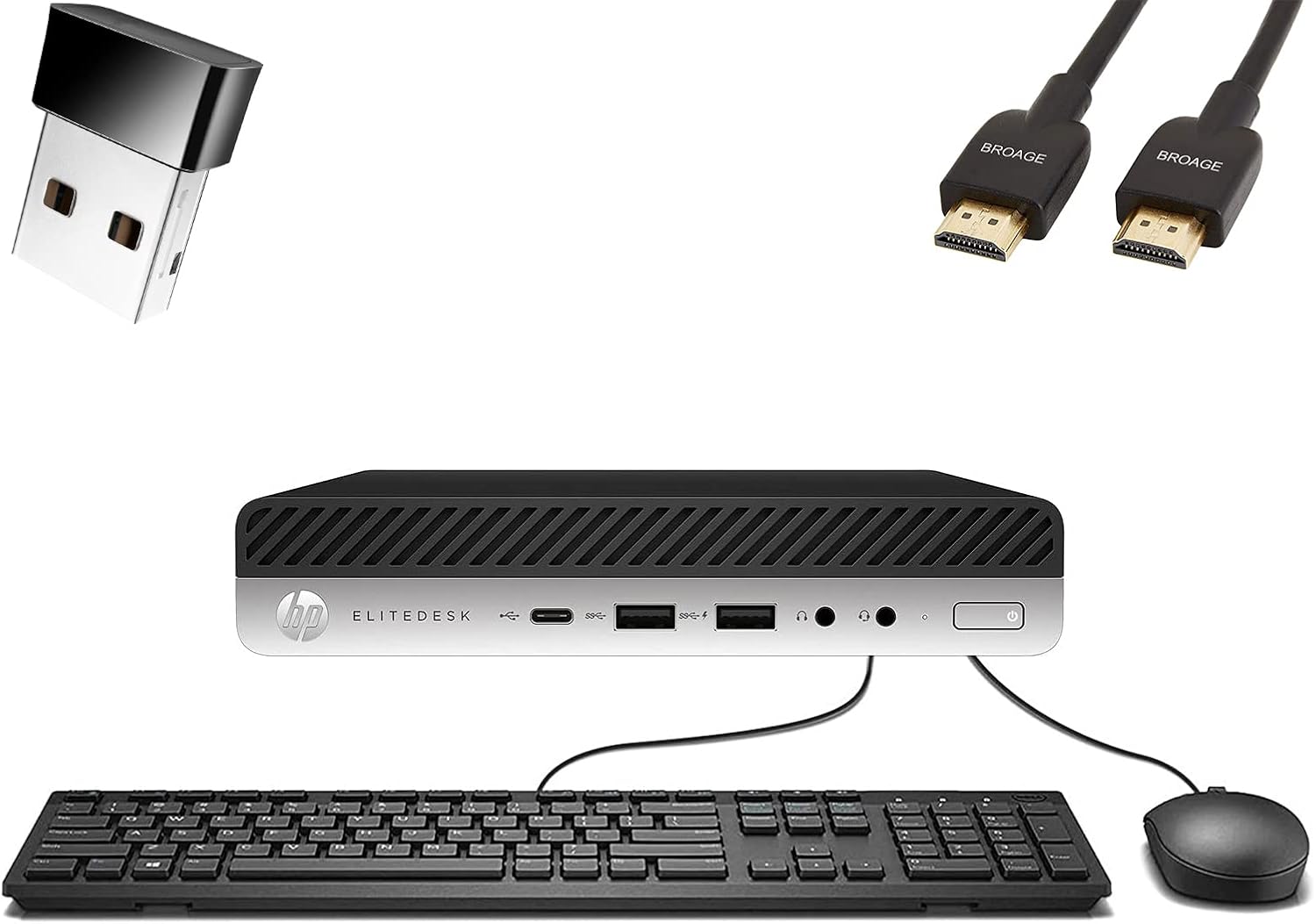 HP Nuevo EliteDesk 800 G4 1L Business Mini computadora de escritorio, Intel Hexa-Core i5-8500T, 32GB DDR4 RAM, 2TB PCIe SSD, adaptador WiFi,