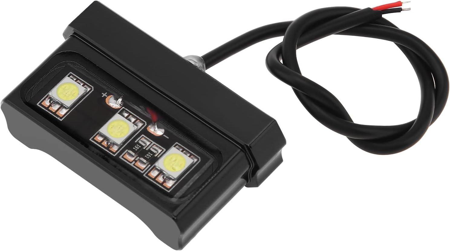 Soporte de placa de matrícula de motocicleta, kit de eliminador de guardabarros ajustable universal, soporte de aluminio CNC con luz LED (negro)