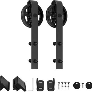 WINSOON – Kit de rodillo para puerta corrediza, para puerta de garaje, clóset, de acero al carbono, sistema de pista plana WINSOON – Kit de rodillo para puerta corrediza, para puerta de garaje, clóset, de acero al carbono, sistema de pista plana