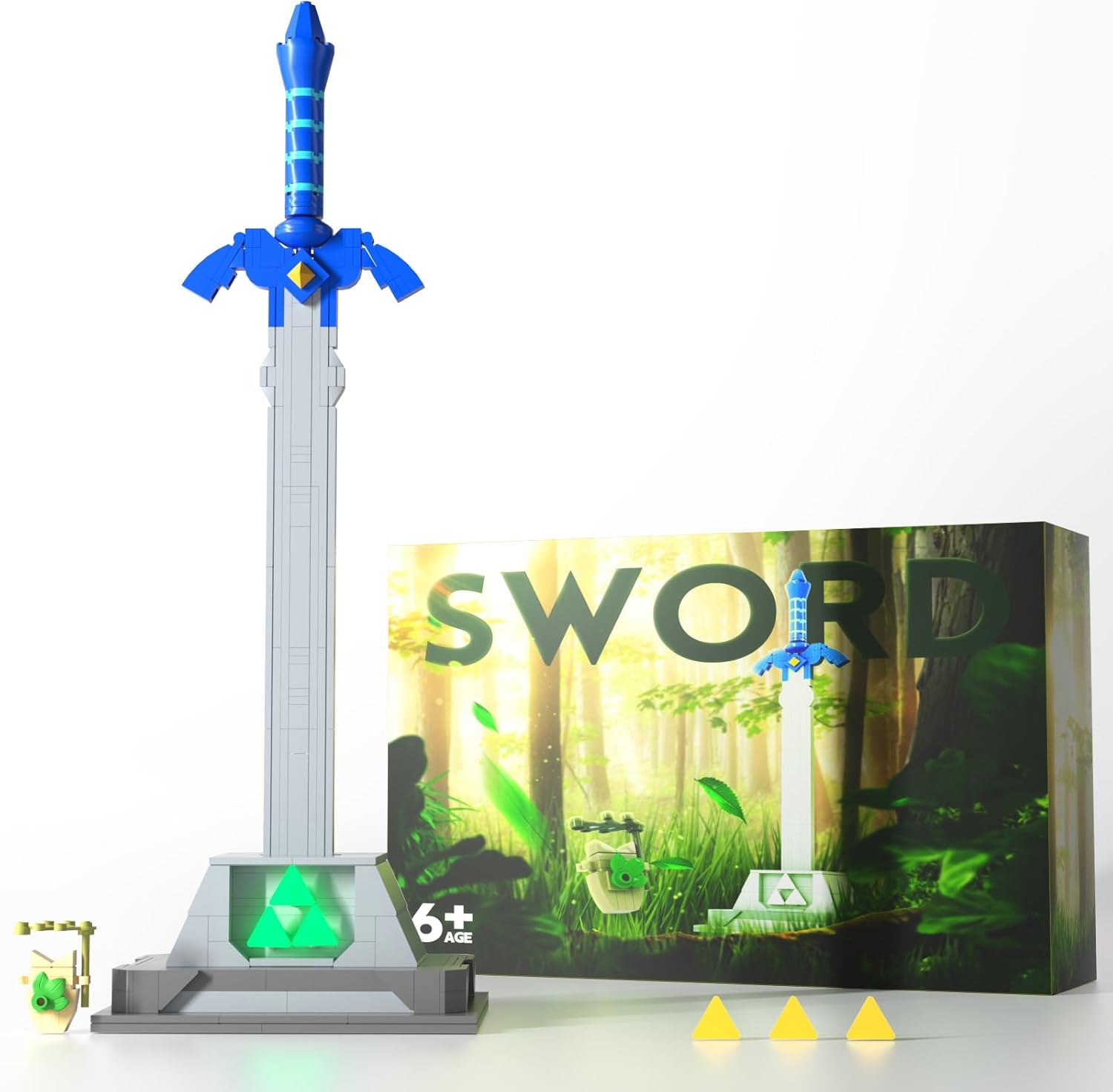 Taojiyuan The Master Sword – Juego de bloques de construcción con triple fuerza luminosa, juego de bloques de construcción de micro hyrule,