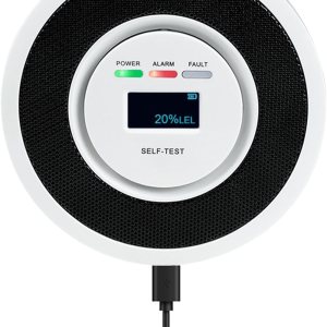 Detector de gas natural, alarma de fugas de gas, detector de propano, monitor de gas con aviso de voz, advertencia de luz estroboscópica, pantalla Detector de gas natural, alarma de fugas de gas, detector de propano, monitor de gas con aviso de voz, advertencia de luz estroboscópica, pantalla