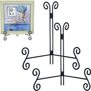 Soporte para platos, paquete de 2 soportes de placa de 10 pulgadas para exhibición, caballete de mesa de hierro plegable negro para libros de fotos, Soporte para platos, paquete de 2 soportes de placa de 10 pulgadas para exhibición, caballete de mesa de hierro plegable negro para libros de fotos,
