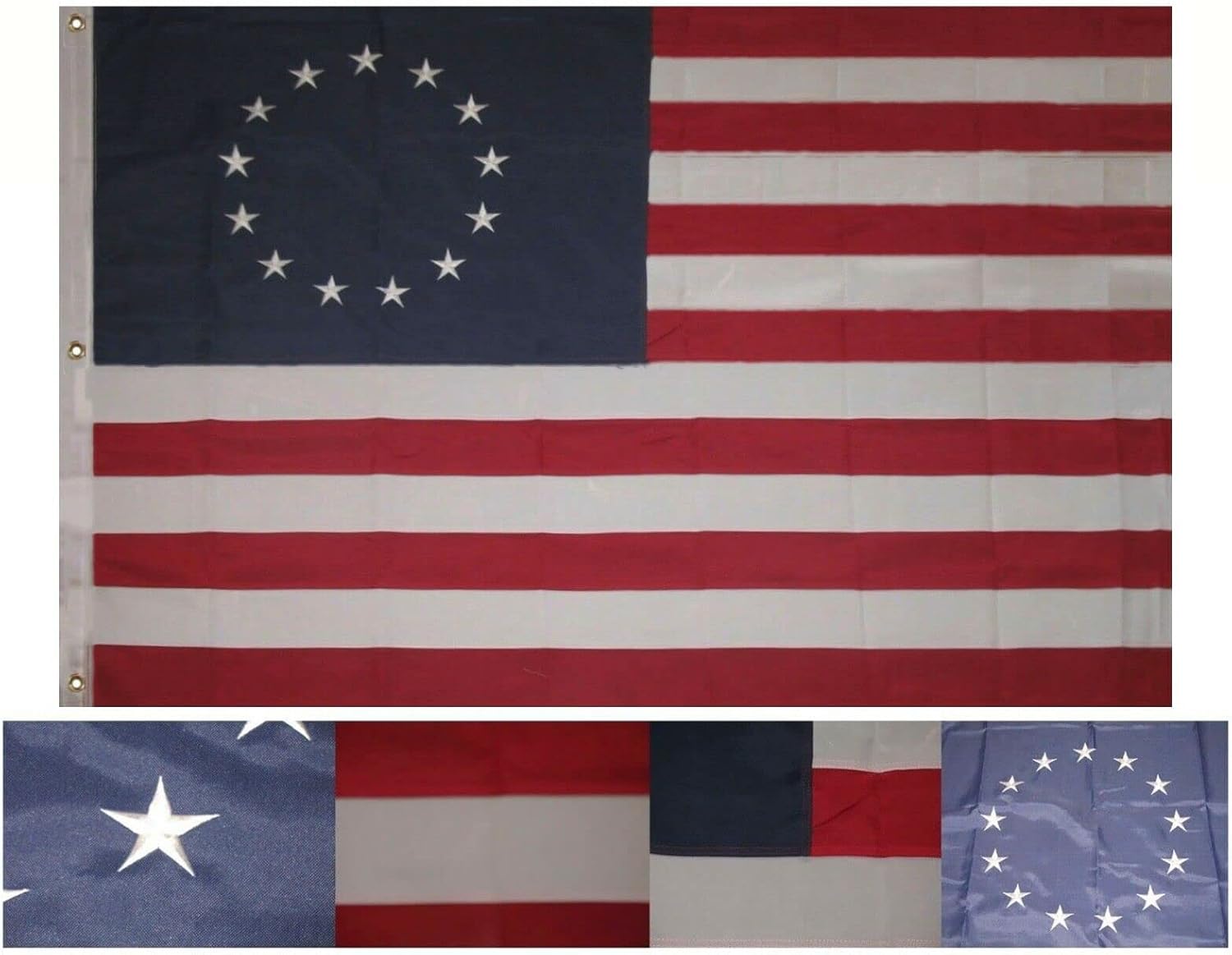 Bandera de nailon de 2 capas bordada 4×6 de Betsy Ross 600D de 4 x 6 pies
