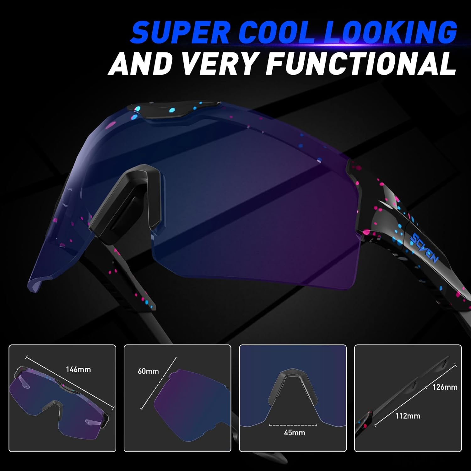 Gafas de ciclismo fotocromáticas para hombres y mujeres, UV400, gafas deportivas para jóvenes, a prueba de viento, para béisbol, golf