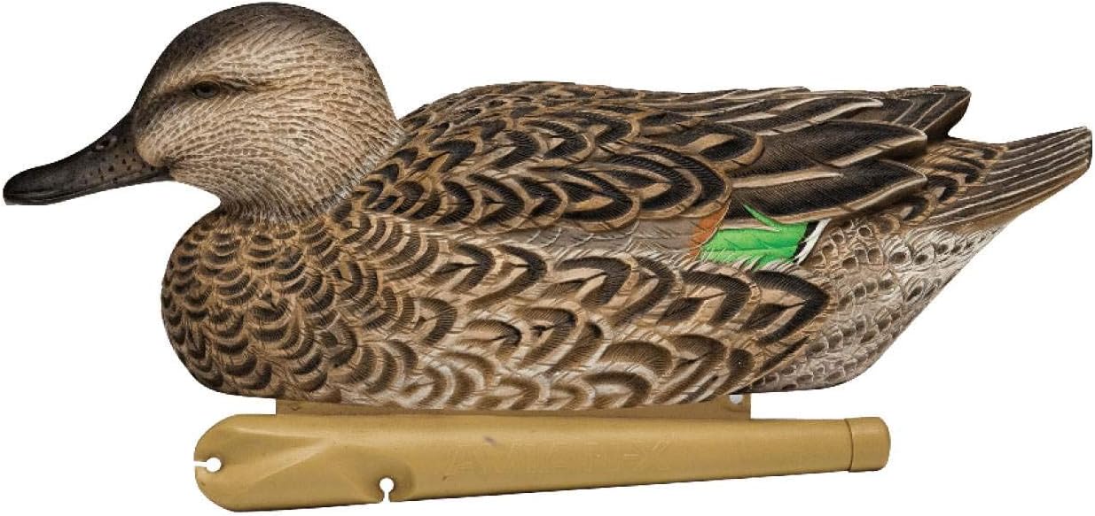 Avian-X Topflight AVX8081 – Señuelos flotantes de pato de caza de alas verdes, duraderos, ultra realistas, paquete de 6 unidades