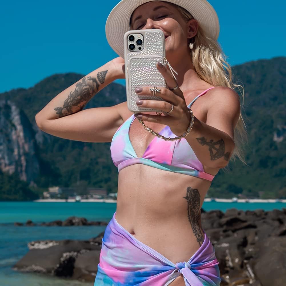LAMEEKU Funda tipo cartera para iPhone 14 Pro, funda con tarjetero para iPhone 14 Pro, funda cruzada de cuero para mujer, funda de teléfono con