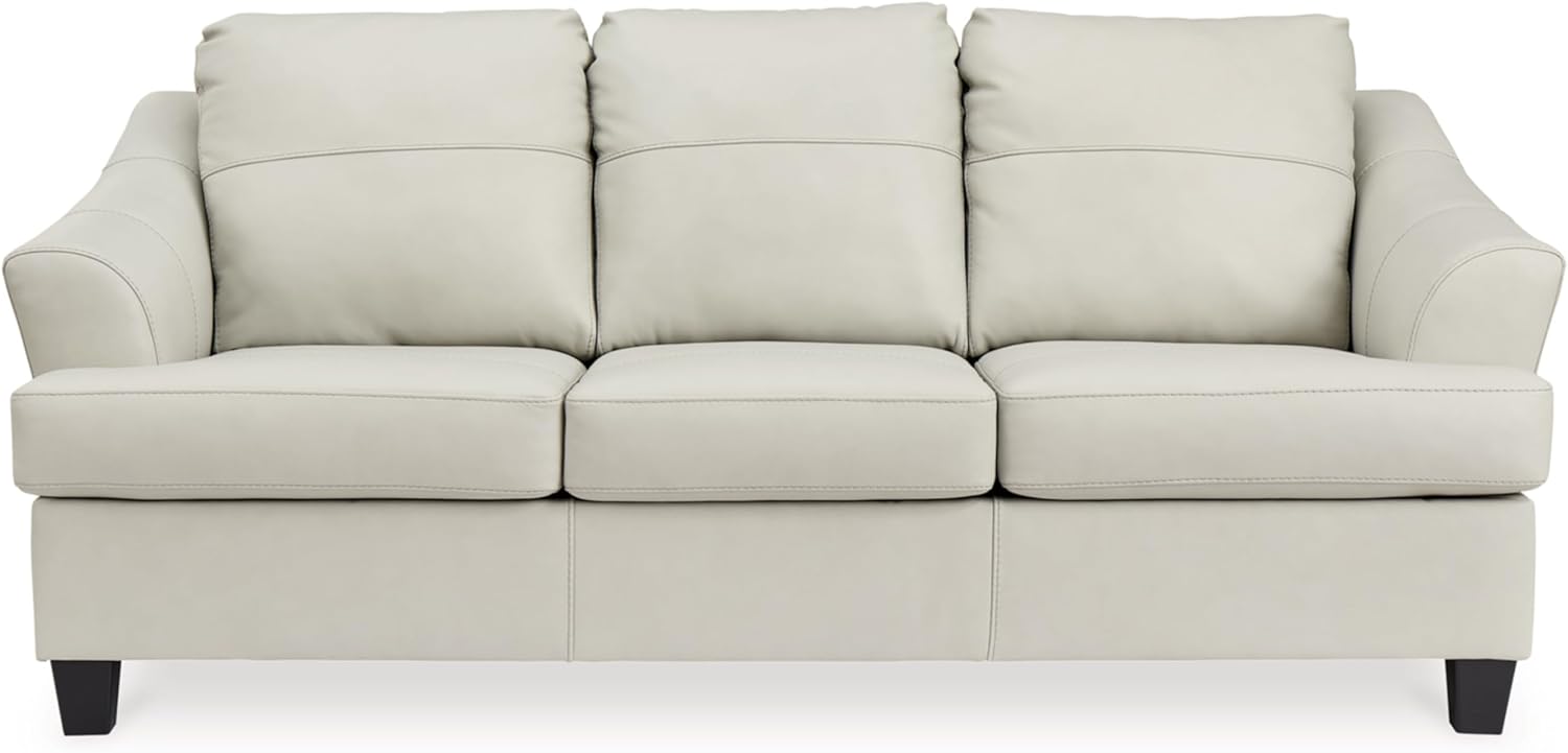 Signature Design by Ashley Sofá moderno de cuero Genoa, color blanco
