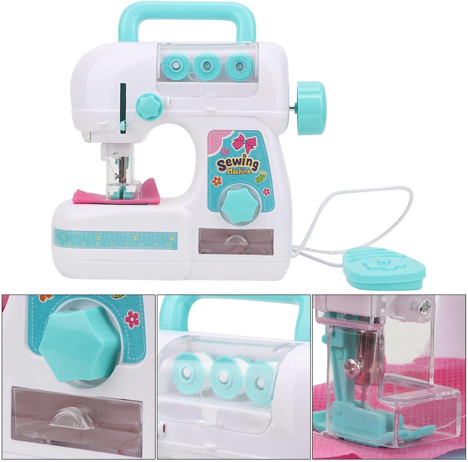 Bnineteenteam Mini máquina de coser, máquina de coser niños juguete para niñas niños