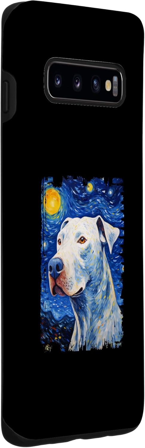Galaxy S10 Dogo Argentino Dog Starry Night Painting Dog Mom Dad Case