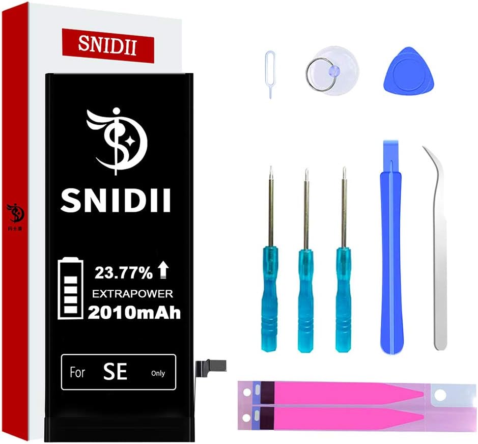 Batería para iPhone SE (solo para iPhone SE), repuesto de batería de polímero de litio de alta capacidad, con kit de herramientas de reparación e