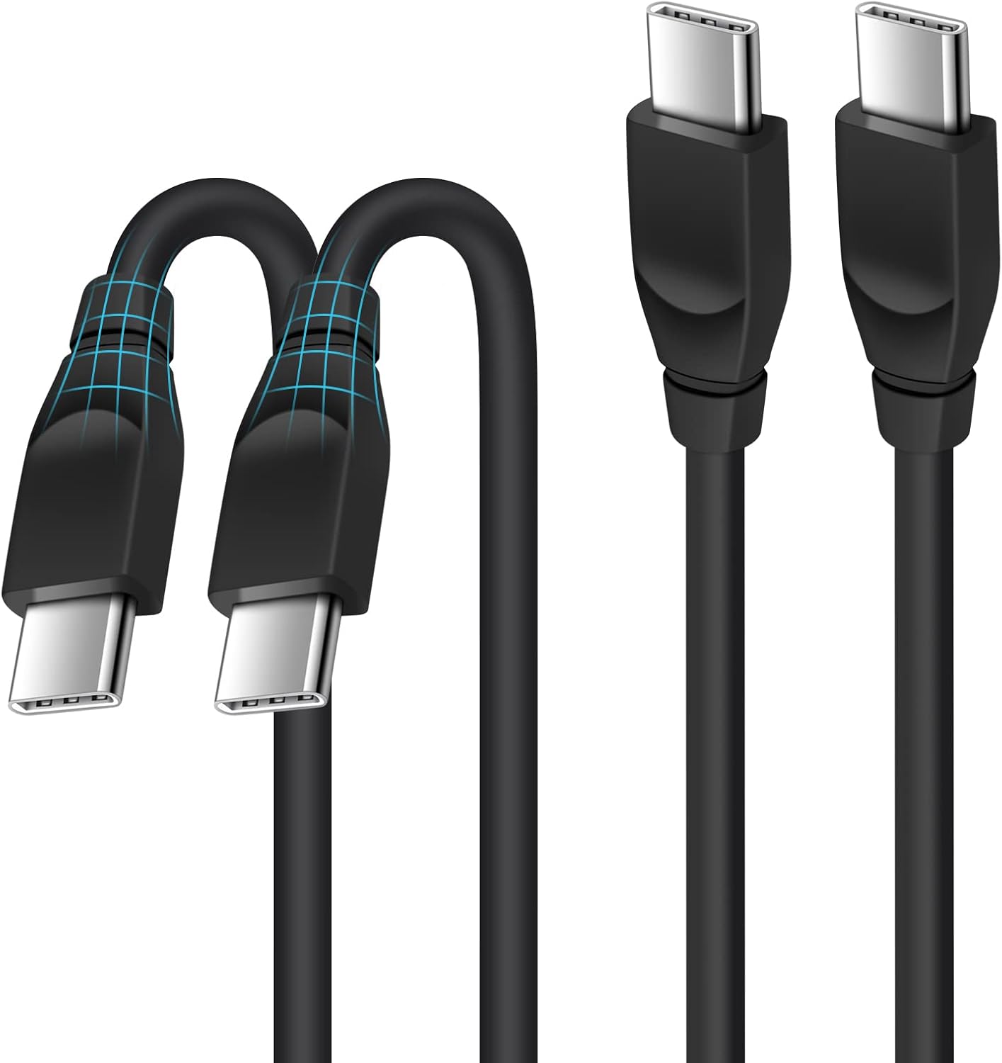Cable USB C a USB C, 60 W, 2 unidades tipo C a tipo C, cable de carga rápida de 6 pies C para Samsung Galaxy S24 S23 Ultra S22 A53 A03S A04S A14 A23