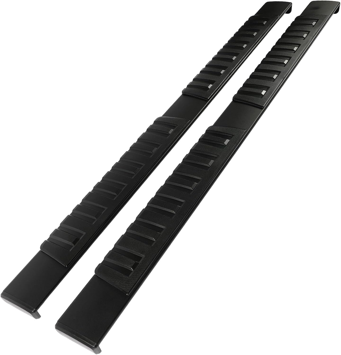 ECCPP Estribos aptos para Ram 1500 Crew Cab Pickup de 4 puertas Nerf Bars de aleación de aluminio negro, deslizadores de roca