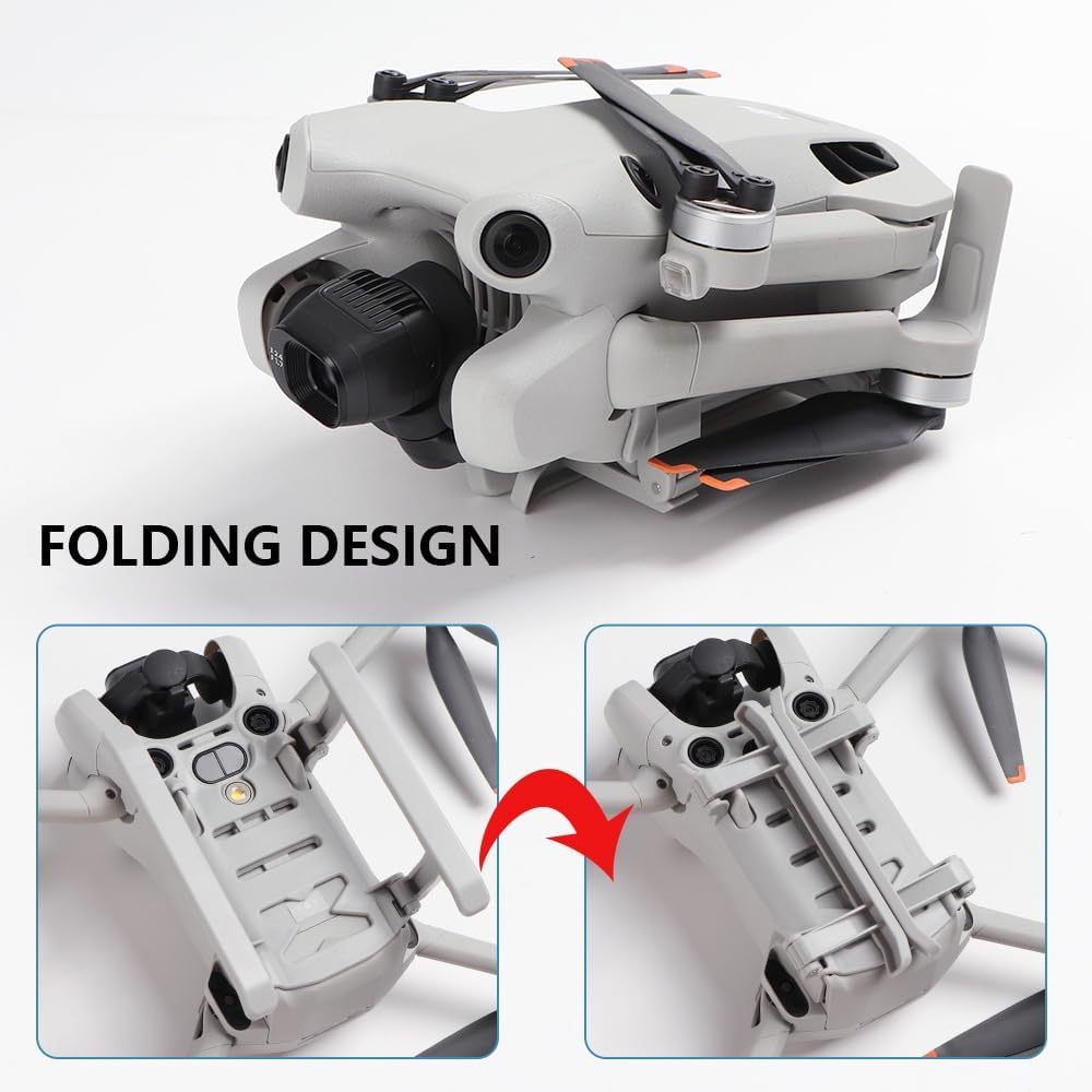 Xmipbs Mini 4 Pro Tren de aterrizaje extendido, pata de araña de aterrizaje plegable compatible con accesorios DJI Mavic Mini 4 Pro