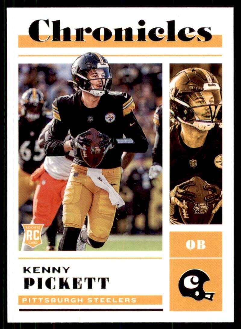 2022 Panini Chronicles #33 Kenny Pickett Pittsburgh Steelers RC Rookie Card Official NFL Football Card in Raw (NM or Better) Condition