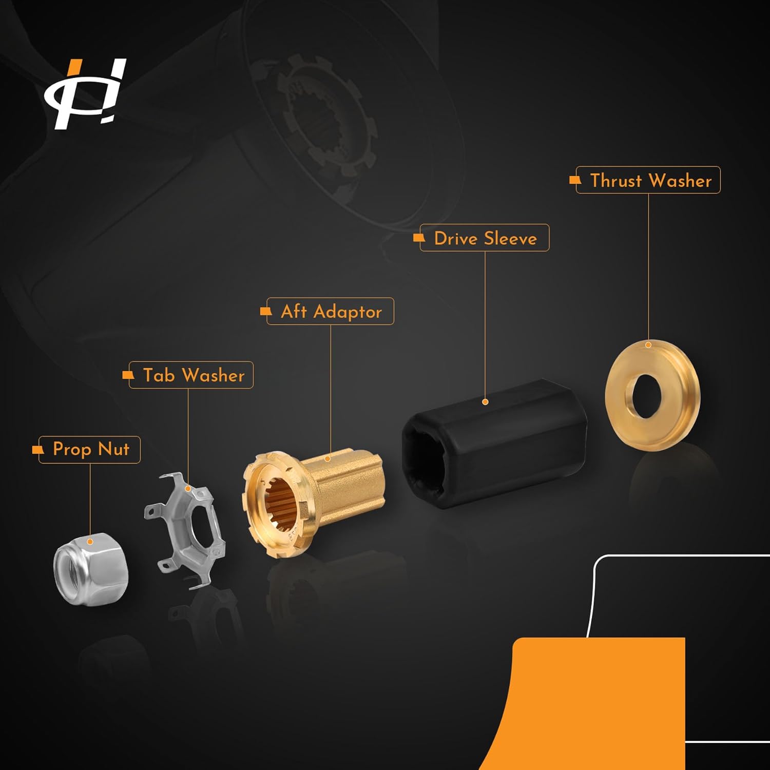 HQPASFY 835257Q1 Kit de buje Flo-Torq II compatible con Mercury, Mariner, Mercruiser, Verado, Alpha One y Bravo 60-300 HP Hélice de motor fuera de