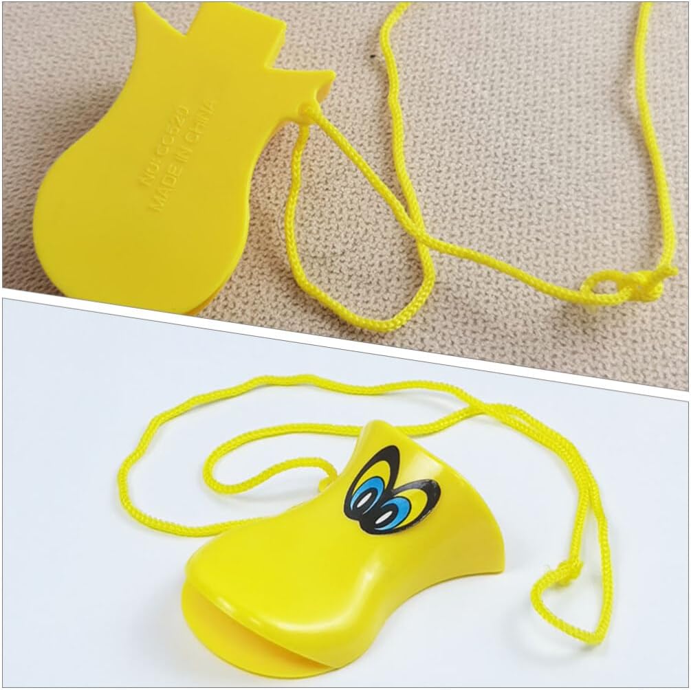 SAFIGLE 10 silbatos de plástico con pico de pato, silbato de pato pequeño con cordón para regalos de fiesta de Navidad, rellenos divertidos de