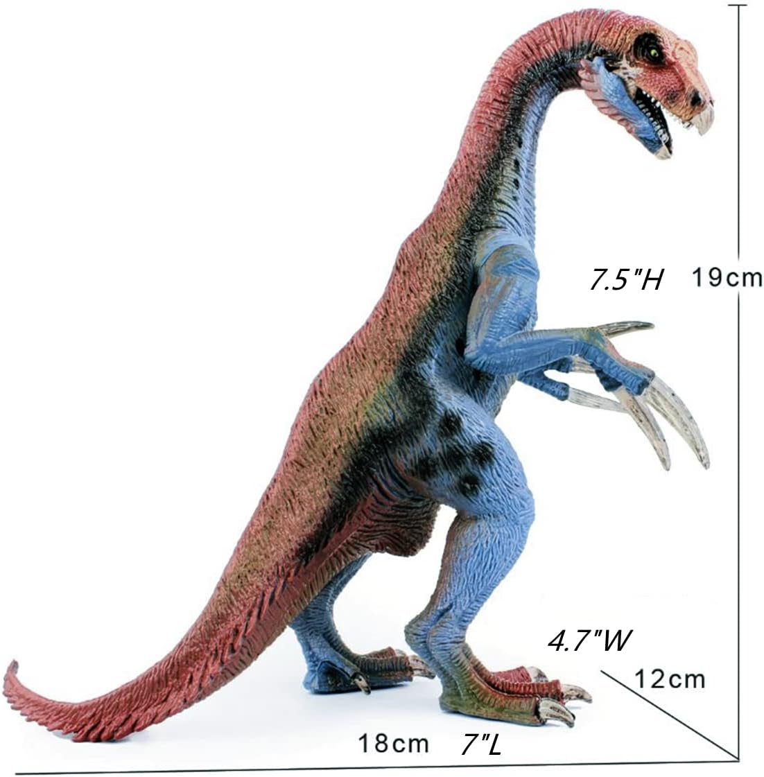 Therizinosaurus – Juguetes de dinosaurio figuras de animales, juguete realista de Therizinosaurus con mandíbula móvil para regalo de cumpleaños,
