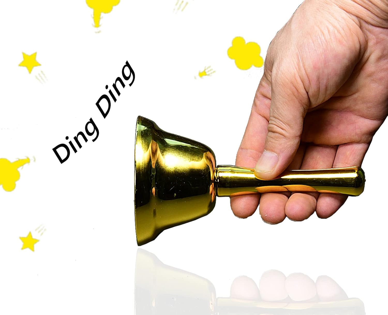 Campana de mano dorada para servicio de escritorio, campana de servicio para el cliente, para restaurante, habitación, cocina, fiesta, escuela,