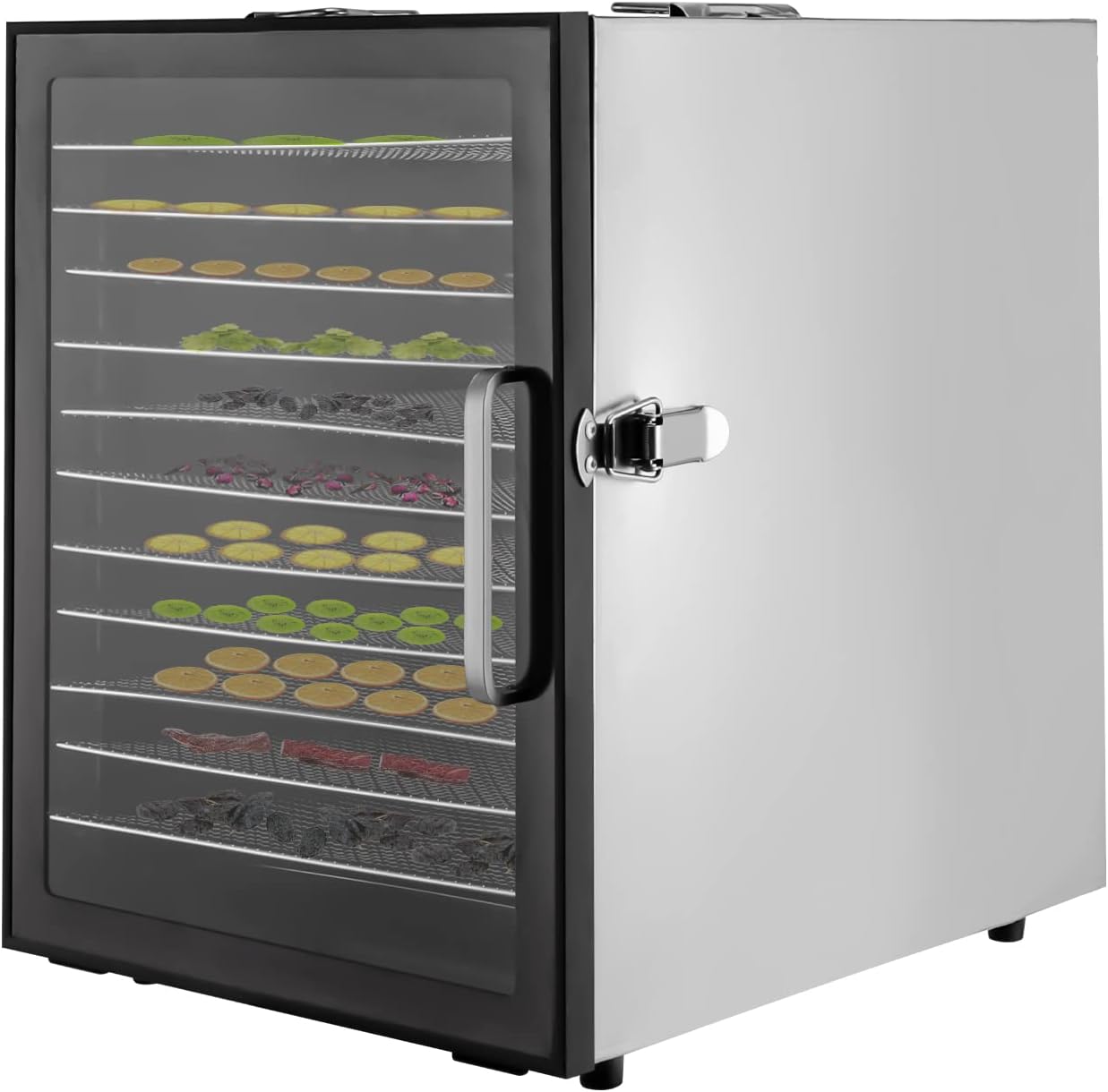 Deshidratadores de alimentos para encimera, máquina secadora de acero inoxidable con temporizador ajustable, control de temperatura de 86.0-176.0 F
