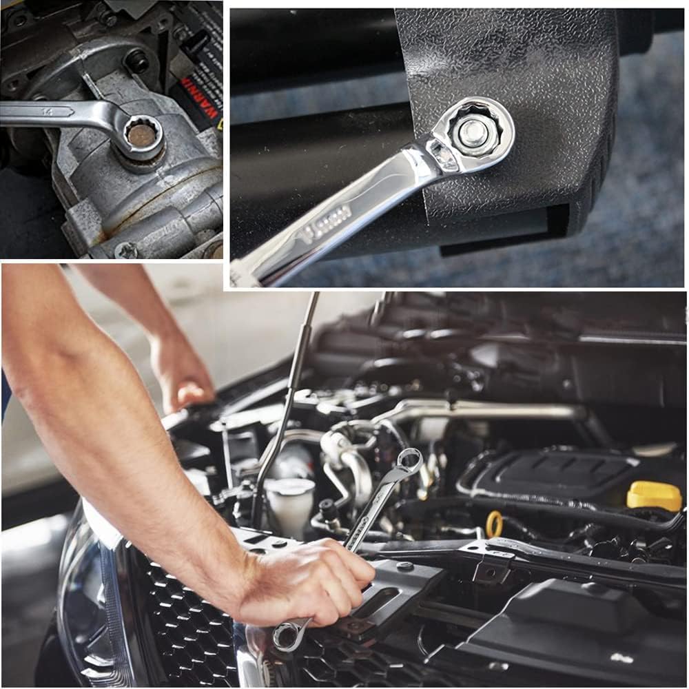 Heyiarbeit Llave doble de extremo abierto, llave métrica de 7.283 in de longitud, herramienta de reparación de llaves de 0.669 in x 0.748 in, CR-V,