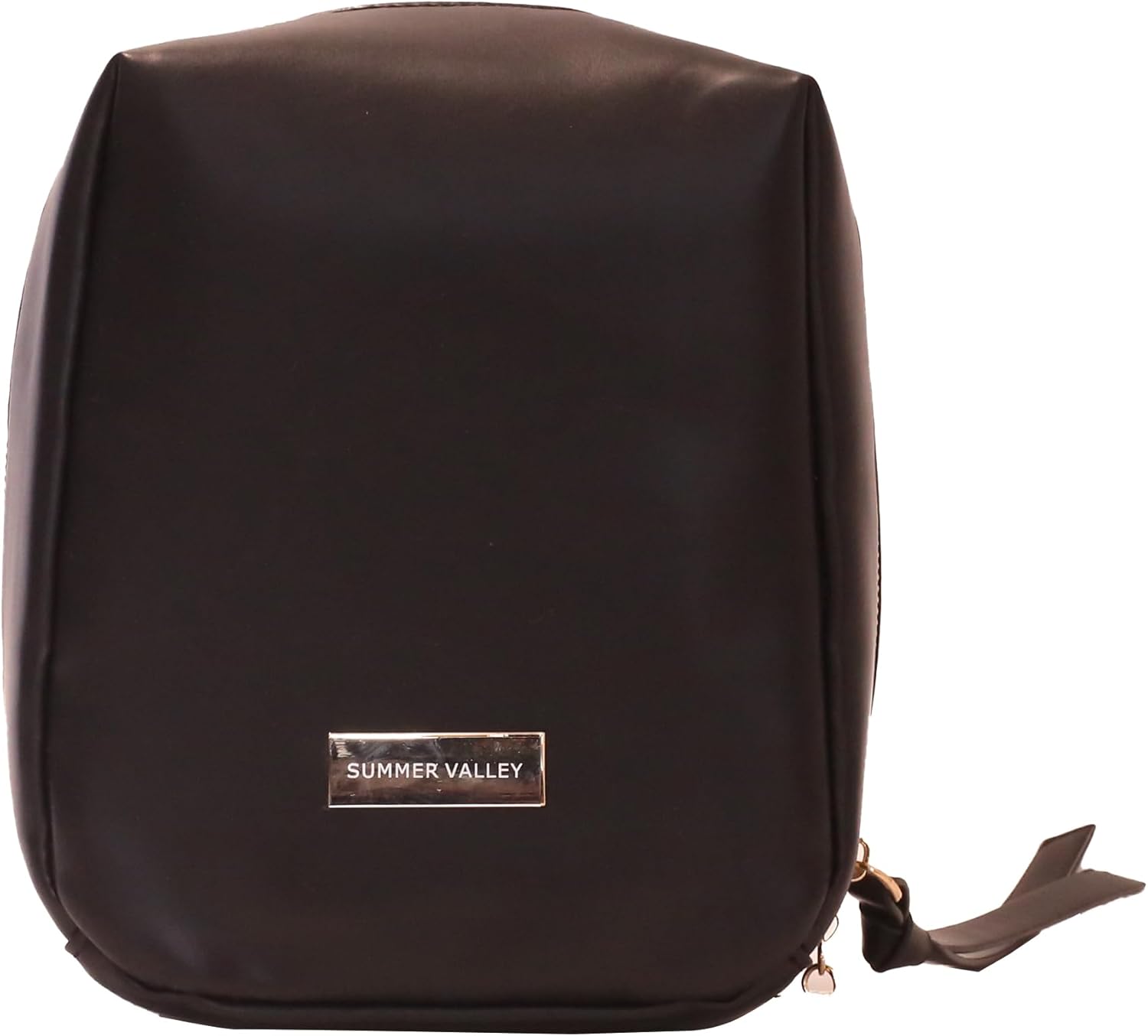 Elegante bolsa de cosméticos acolchada portátil para mujer con compartimentos, bolsa de maquillaje de viaje de gran capacidad para bolso, Negro –