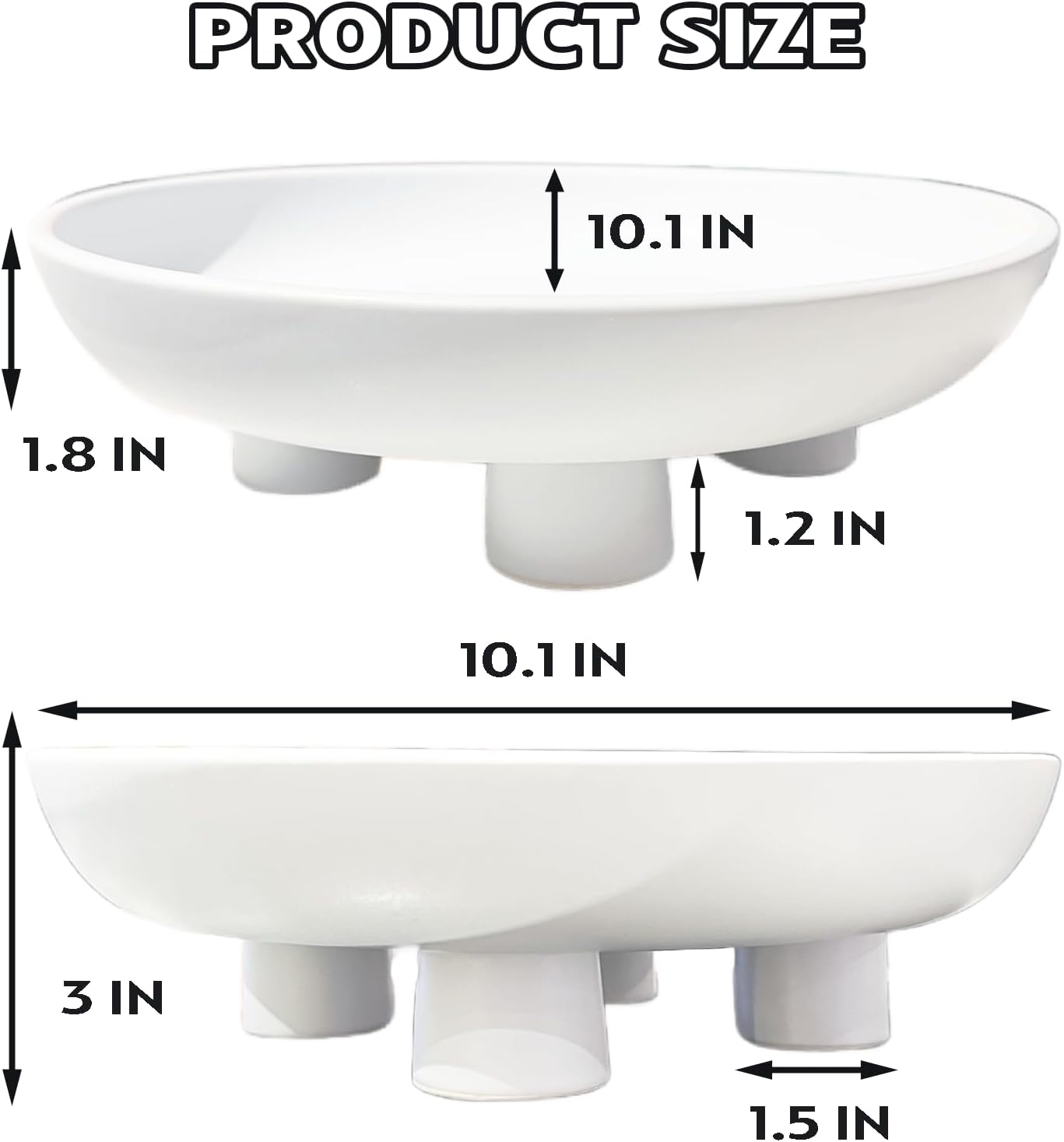Frutero de cerámica cuencos de cerámica para encimera de cocina, cuencos decorativos grandes de 10 pulgadas para decoración moderna del hogar,