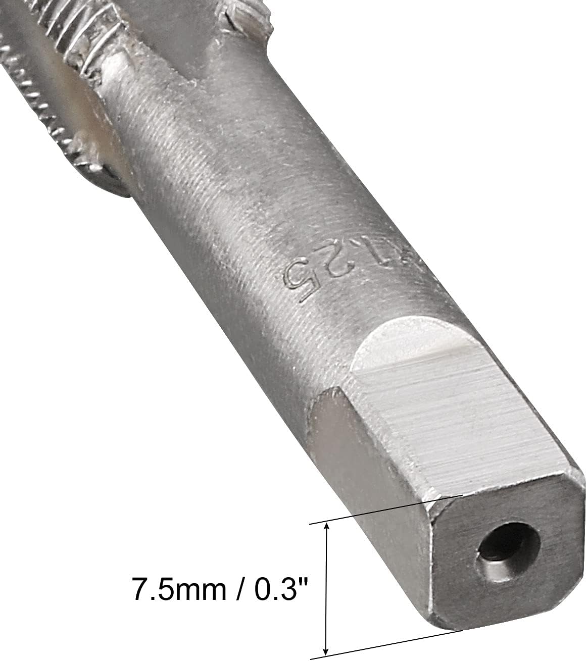 uxcell Grifo de mano métrico M12 rosca 1.25 paso 4 flautas rectas H2 herramienta de aleación inferior de acero y tornillo cónico juego de
