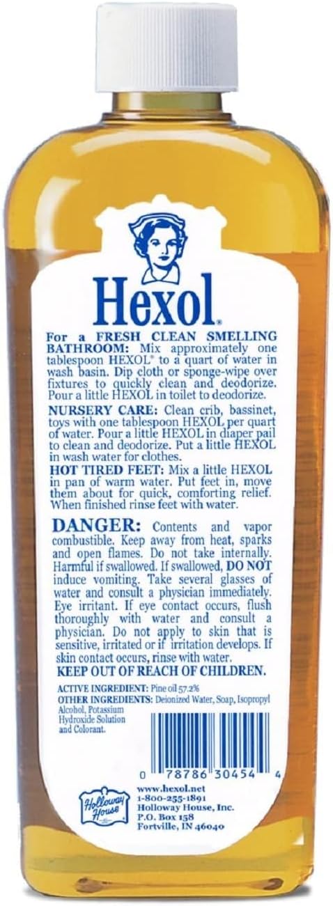 Hexol Limpiador y desodorante general concentrado Deoderant, 16 onzas líquidas, 6 botellas, 96 onzas líquidas