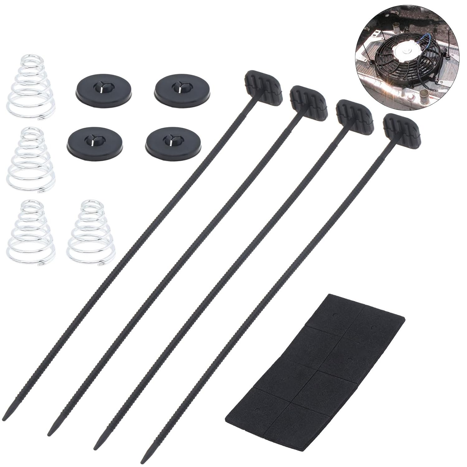 Kit de montaje de ventilador, kit de montaje de ventilador de radiador eléctrico de 12 V para ventilador de refrigeración eléctrico y enfriador de