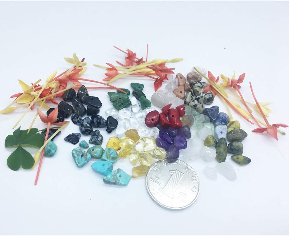 Cuentas de piedras preciosas naturales de forma irregular, chips de piedra de cristal, energía curativa para la fabricación de joyas (15-2)