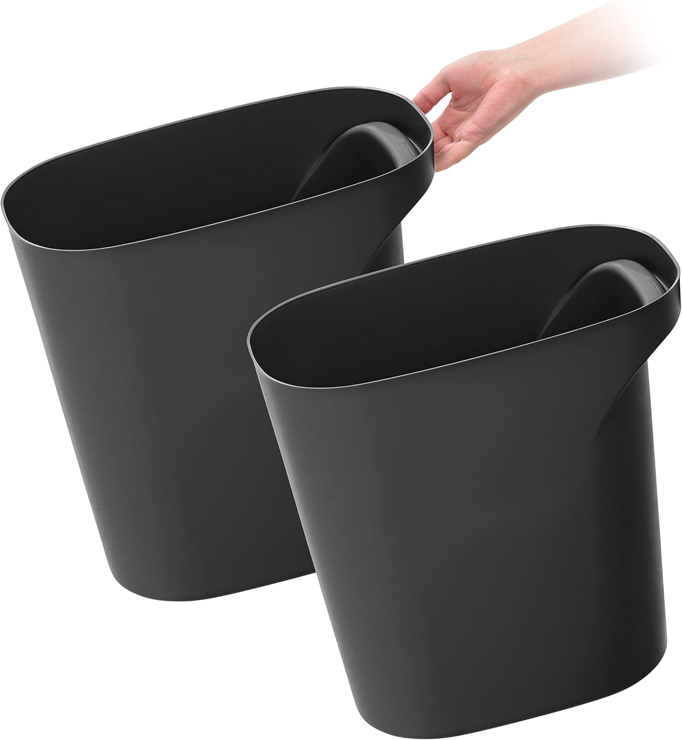 IRIS USA – Juego de 2 cubos de basura de plástico de 6 galones  24 cuartos de galón, paquete de 2, para el hogar, oficina, cocina, dormitorio, baño,